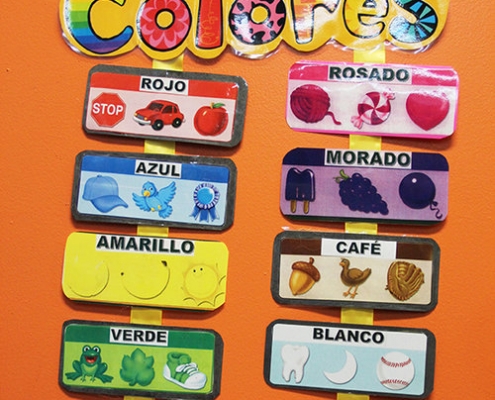 learning with colors at a daycare for kids