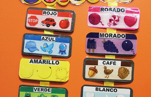 learning with colors at a daycare for kids