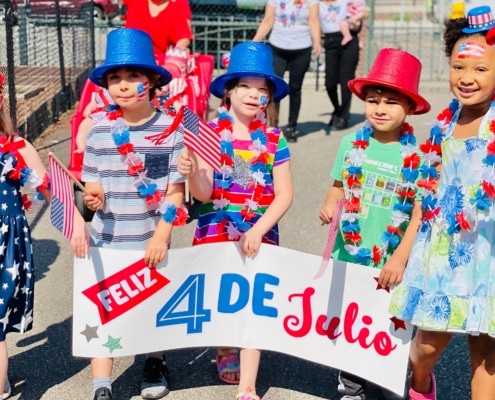 Kids at a 4th of july parade