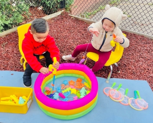 kids playing outside in summer