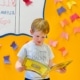 a toddler reading a book
