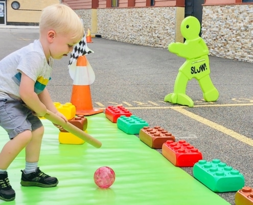 toddler playing outside