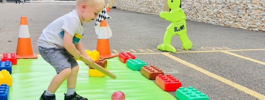 toddler playing outside