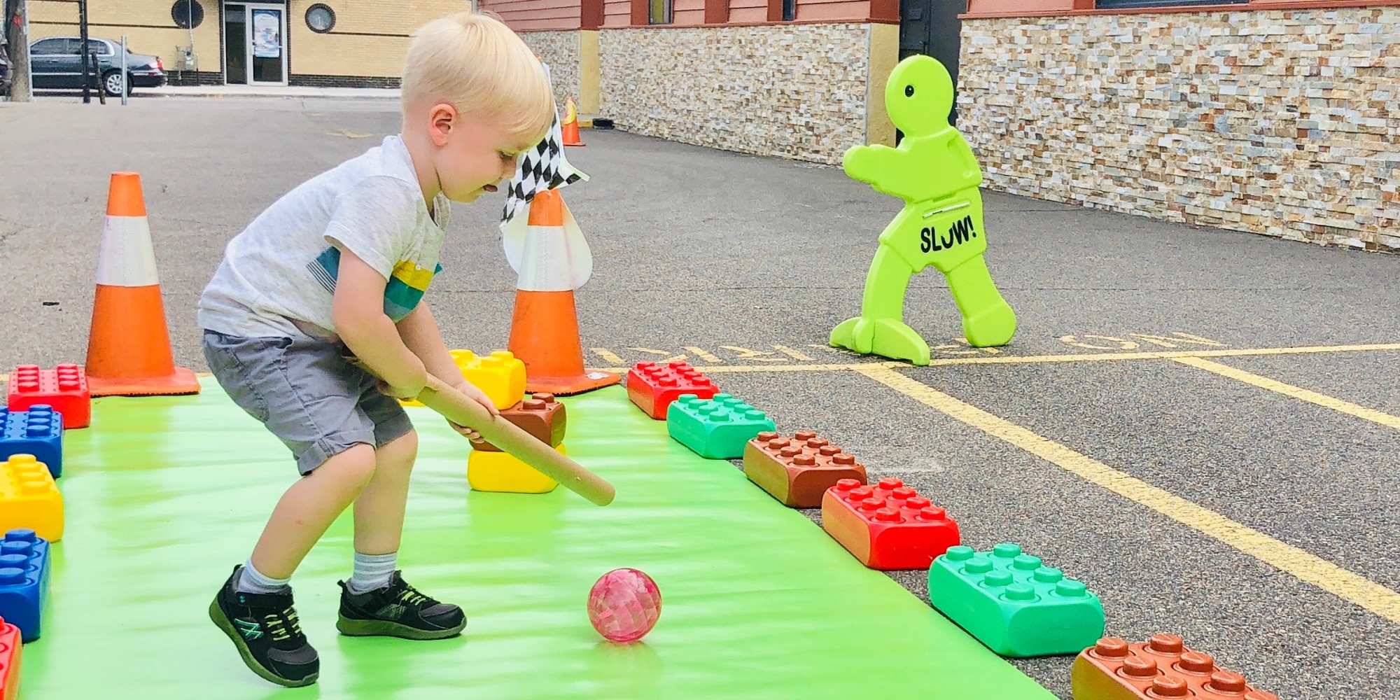 toddler playing outside