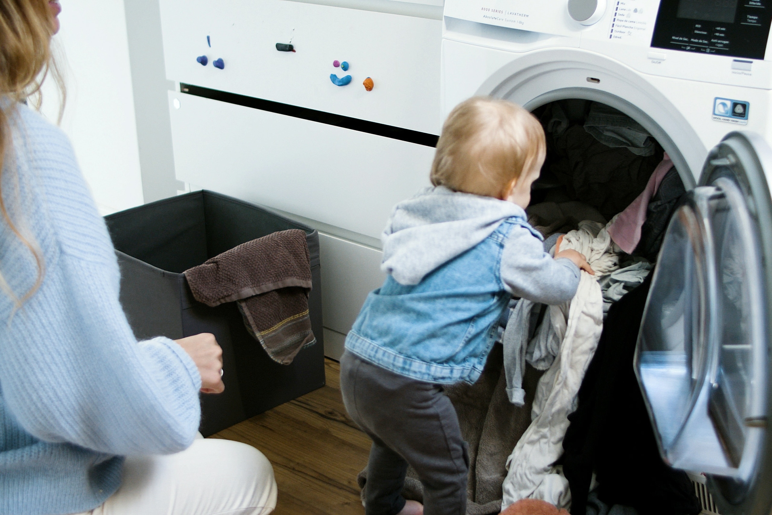 young girl doing chores for kids