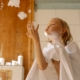 girl playing with soap bubbles