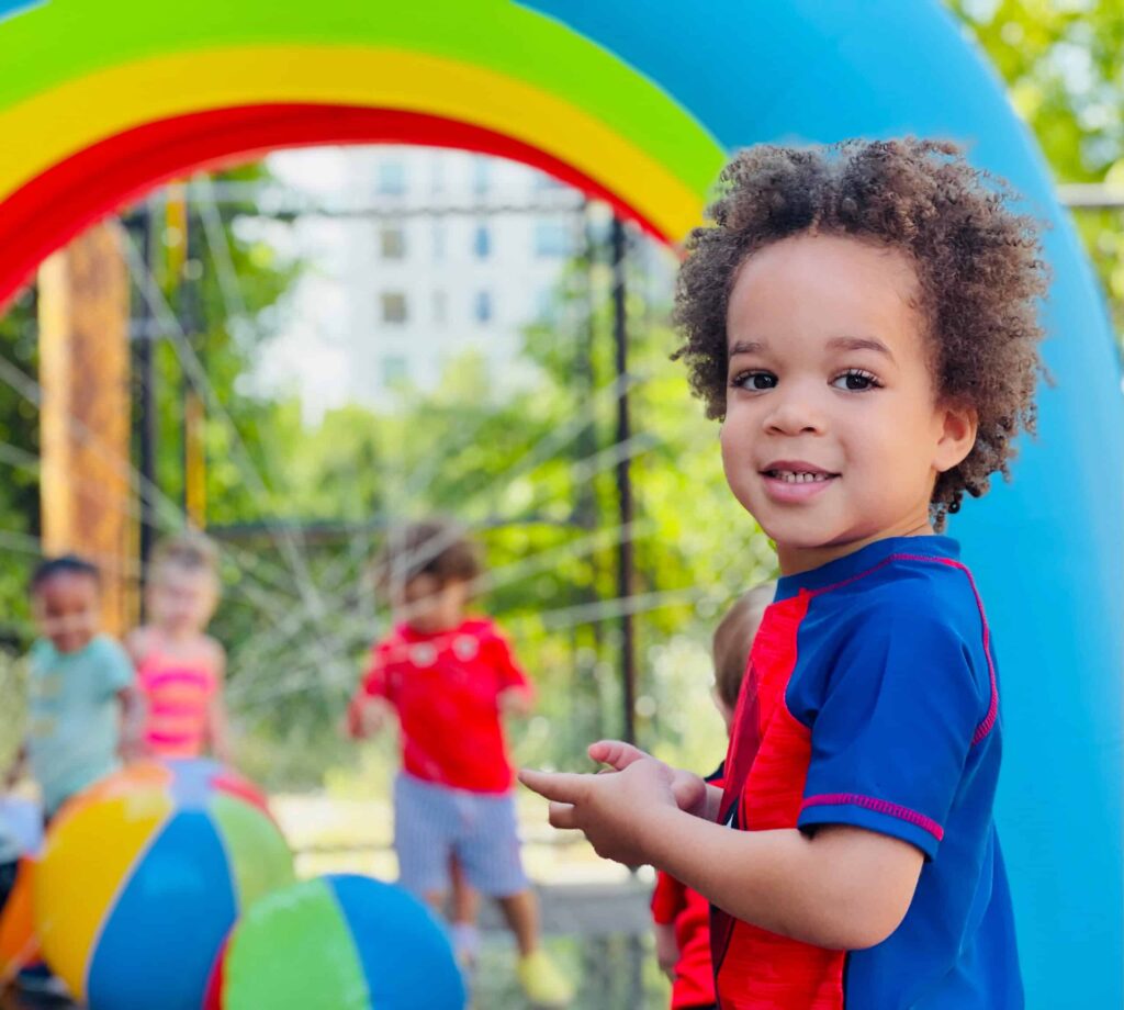 Child playing outdoors